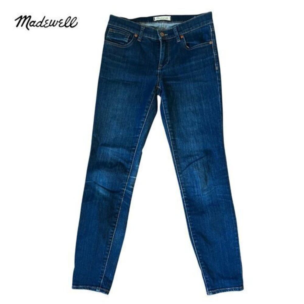 Madewell Dark Indigo w/ Subtle Distressing Skinny Skinny Jeans Denim Size- 27